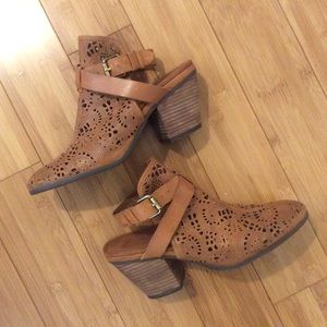 NWOT Decorative Leather Heeled Bootie